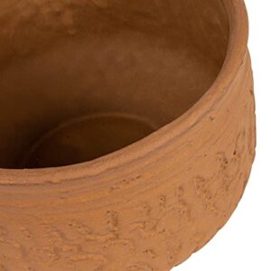 Creative Co-Op Boho Stoneware Planter with Embossed Pattern, Terracotta