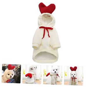 Amosfun 1pc Pet Funny Dogs Hooded Coat - Xs Sweatshirt Party Holiday Christmas Soft and Snowsuit Cat Heart Outfit Cute Guinea Costume Small Winter Costumes Plush Cotton Shape Fall Gifts