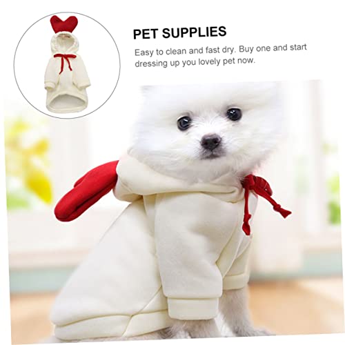 Amosfun 1pc Pet Funny Dogs Hooded Coat - Xs Sweatshirt Party Holiday Christmas Soft and Snowsuit Cat Heart Outfit Cute Guinea Costume Small Winter Costumes Plush Cotton Shape Fall Gifts