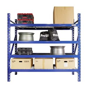 Pro-Lift Garage Storage Shelves - Heavy Duty 4-Tier Adjustable Metal Wire Shelving Units with 8000 lbs Total Capacity for Garage Basement Racking Organization - 72" H X 77" W X 24" D