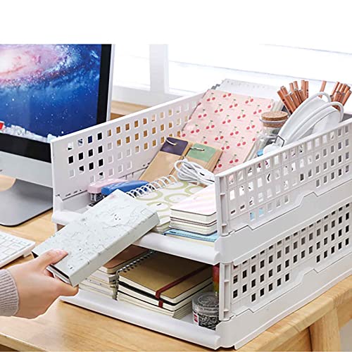 Qiopertar Wardrobe Storage Rack Foldable Disassembly Stacking Finishing Storage Box Plastic Thickened Partition Drawer Type Push-Pull Frame