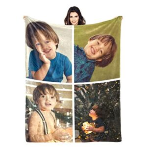 bonim personalized picture blanket customized blankets with photos text throw blanket with name text personalized blanket gifts for birthday christmas - 50"x 60"