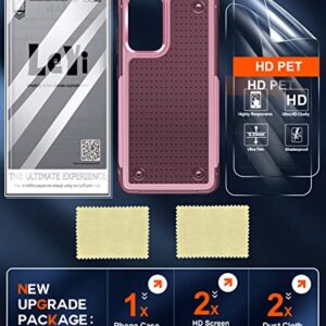 LeYi for Samsung A52 Case, A52 Samsung Phone Case with 2 Pack Screen Protectors, Dual Layer Protective Hard PC Back & Soft Bumper Resilient Shock Absorb Phone Case for Galaxy A52 5G, Red Pink