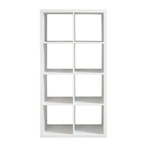 ciatre 57" 8-cube organizer storage with opened back shelves,2 x 4 cube bookcase book shleves for home, office (white)