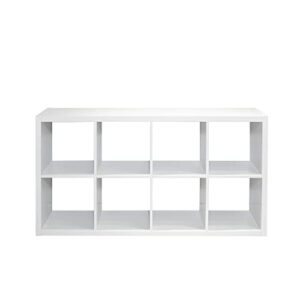 CIATRE 57" 8-Cube Organizer Storage with Opened Back Shelves,2 X 4 Cube Bookcase Book Shleves for Home, Office (White)