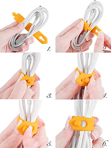 ELFRhino Cord Organizer Cable Straps Clips Wire Ties Earbuds Earphone Headphone Headset Wrap Winder Holder Keeper Manager Management (Set of 18)