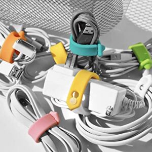 ELFRhino Cord Organizer Cable Straps Clips Wire Ties Earbuds Earphone Headphone Headset Wrap Winder Holder Keeper Manager Management (Set of 18)