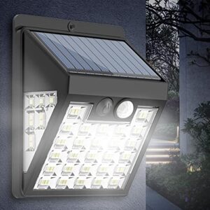 solar outdoor lights, street light ip65 waterproof outdoor solar powered dusk to dawning with motion sensor led floods light for parking lot, drive-way