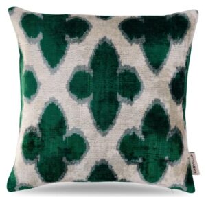 canvello-exquisite down pillow/throw cushion: feather pillows elegance & art | iconic throw pillows with ikat design  | soft velvet silk  (16"x16")