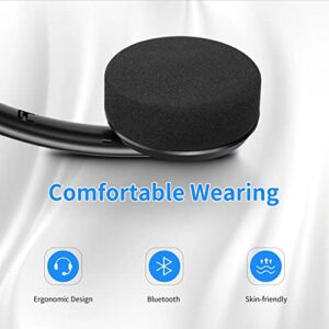 QAWESDX Bluetooth Headset, Trucker Bluetooth Headset with AI Noise Cancelling Microphone, Wireless On-Ear Headphones 17 Hrs Working Time, for Trucker Home Office Remote Work Zoom Online Class Skype