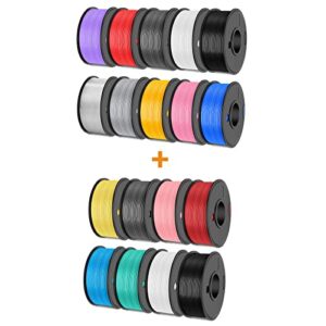 2500g 3d printer filament bundle multicolor, sunlu abs filament&sunlu meta filament, 10 pack+8 pack