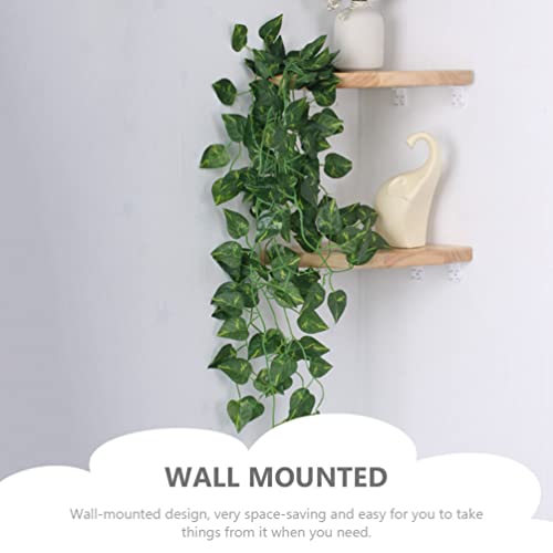 Ipetboom Wall Mounted Shelves 1 Set of Corner Shelf, Corner Wall Shelf Corner Floating Shelves Corner Shelves Wall Mounted Wood Floating Shelves for Home, Radius 15cm Corner Shelf