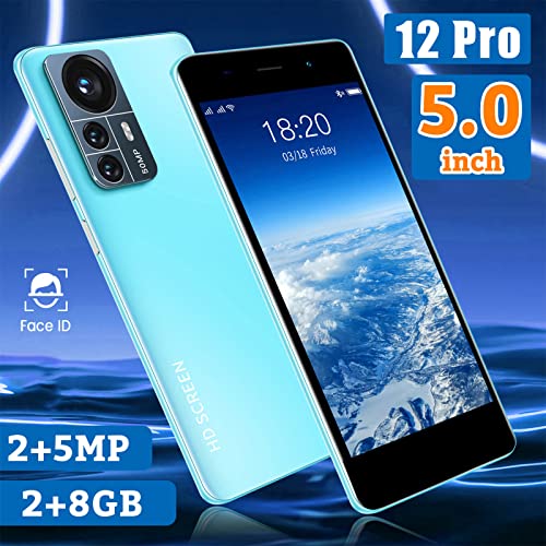 pstuiky Smart Phone Android 5.1 Smartphone Hd Full Screen Phone,Dual Sim Unlocked Smart Phone,2g Ram+8gb ROM,5.0 Inch Cellphones Mobile Phones (Blue)