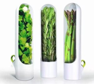 herb saver pod, cilantro containers for refrigerator ,container keeper for freshest produce, herb storage container for cilantro, mint, asparagus(1 pack)