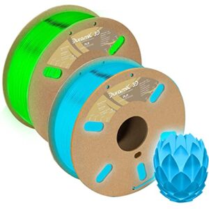 pla glow in the dark green and blue bundle, duramic 3d printing filament 1.75mm, dimensional accuracy +/- 0.05 mm