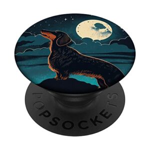 dachshund howling moon popsockets swappable popgrip