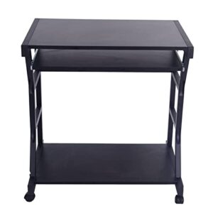 lhllhl mobile four-wheel computer desk black