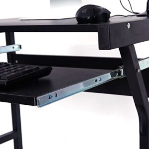 LHLLHL Mobile Four-Wheel Computer Desk Black