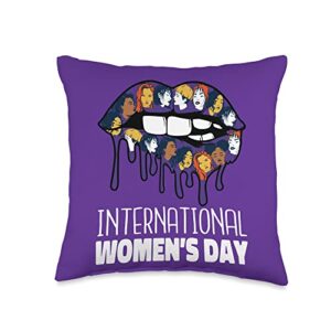 international womens day decorations & apparel 8 march international womens day 2023 throw pillow, 16x16, multicolor