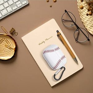 Airpod Pro Case, Baseball Ball Print Airpods Pro Case with Key Chain Full Protective Durable Shockproof Personalize Wireless Headphone Case PC Hard Case Cover