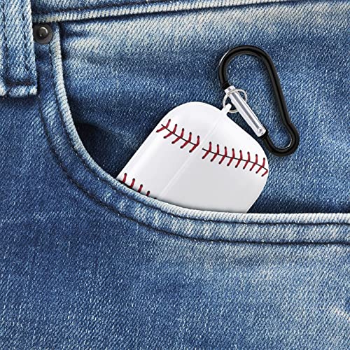 Airpod Pro Case, Baseball Ball Print Airpods Pro Case with Key Chain Full Protective Durable Shockproof Personalize Wireless Headphone Case PC Hard Case Cover