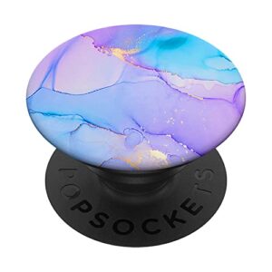 purple marble-like with gold-color accent popsockets swappable popgrip