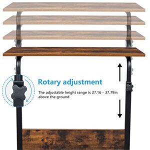 LHLLHL Computer Desk Laptop Desk Rolling & Height Adjustable P2 15MM Chipboard & Steel Side Table with Baffle