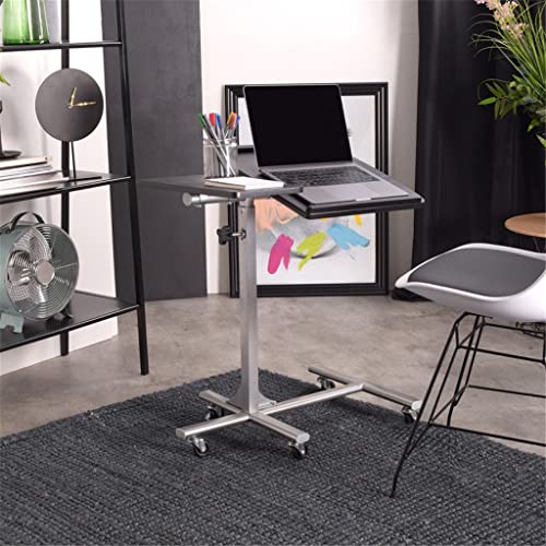 LHLLHL Lifting Computer Desk Rolling Table Desk with Adjustable Height Laptop Notebook Swivel Desk with 5 Wheels Leg Table