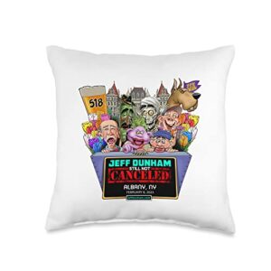 jeff dunham albany, ny (2023) throw pillow, 16x16, multicolor