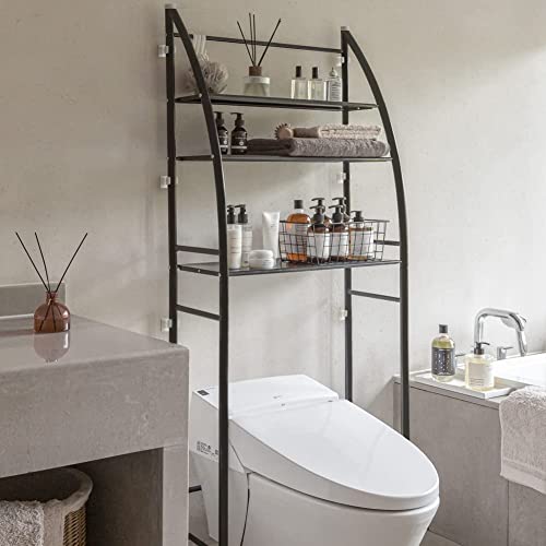 Dulce Domi 3-Shelf Bathroom Organizer Over The Toilet Storage, Bathroom Shelves Over Toilet, 27” L x 10” W x 66”H