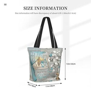 SENROLAN Bible Tote Bag Christian Reusable Shopping Tote Bag Inspirational Scripture Gift Bags For Women Mothers Day