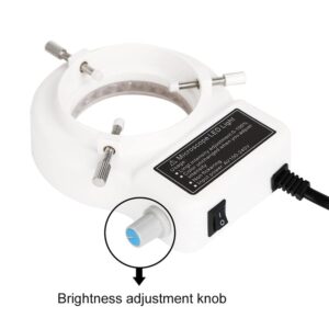 Lab Microscope Equipment Microscope LED Ring Light Adjustable Lamp 110V-240V Microscope Circle Light for Industrial Microscope Microscope Accessories (Color : White)