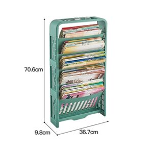 EYHLKM 5 Layers Book Storage Rack Books Magazines Newspaper Convenient Space-Saving Bookshelf