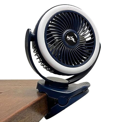 KICKASS Portable 5V Clip Fan with White LED Light