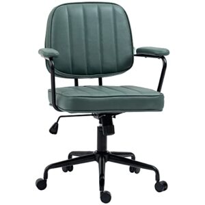 vinsetto home office chair, microfiber computer desk chair with swivel wheels, adjustable height, and tilt function, green