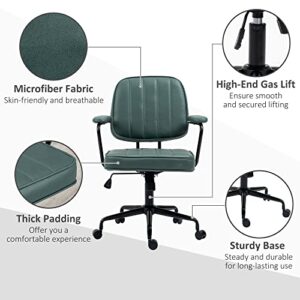 Vinsetto Home Office Chair, Microfiber Computer Desk Chair with Swivel Wheels, Adjustable Height, and Tilt Function, Green