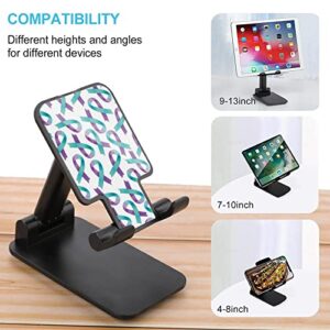 Purple Blue Ribbon Cell Phone Stand for Desk Foldable Phone Holder Height Angle Adjustable Sturdy Stand Black-Style