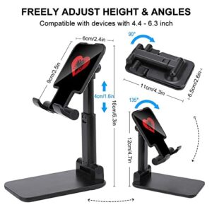 Albania Flat Heart Flag Cell Phone Stand for Desk Foldable Phone Holder Height Angle Adjustable Sturdy Stand Black-Style