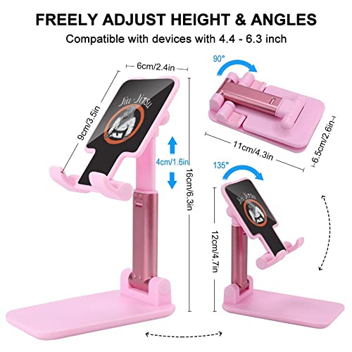 Gorilla is Jiu-Jitsu Fighter Cell Phone Stand for Desk Foldable Phone Holder Height Angle Adjustable Sturdy Stand Pink-Style