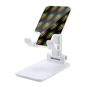 lion rasta reggae jamaica roots cell phone stand for desk foldable phone holder height angle adjustable sturdy stand white-style