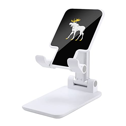 Yoshkar Deer Cell Phone Stand for Desk Foldable Phone Holder Height Angle Adjustable Sturdy Stand White-Style