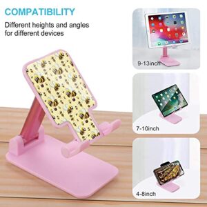 Bumble Bee Cell Phone Stand for Desk Foldable Phone Holder Height Angle Adjustable Sturdy Stand Pink-Style