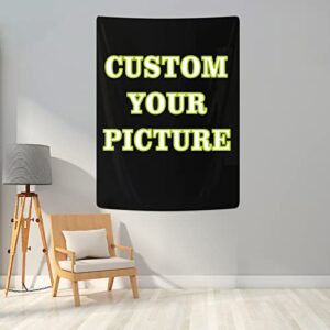 mecto custom tapestry upload images personalized poster tapestry customized backdrop tapestry custom flag wall hanging for bedroom mother's day, father's day, wedding, birthday(36 * 48in vertical)