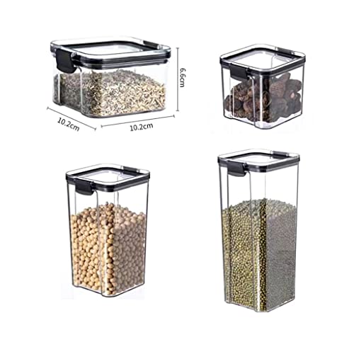 XBWEI 4pcs Kitchen Containers Seasoning Box Organizer Storage Jars for Cereals Jar for Bulk Jars with Lid