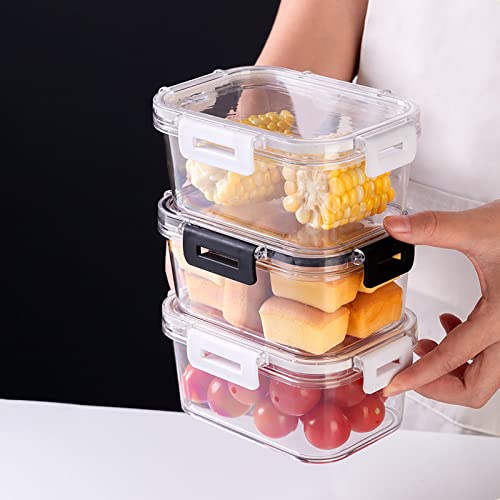 Qiopertar Airtight Crisper Refrigerator Rectangular Kitchen Thickening Box Storage Box (Black)