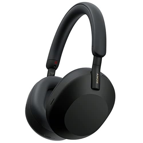 Sony WH-1000XM5 Wireless Closed-Back Over-Ear Noise Cancelling Headphones, Black with Powervault III 10000mAh Wireless Charger