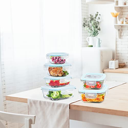 ROSOS Glass Food Storage Containers with Lids Airtight