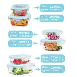 ROSOS Glass Food Storage Containers with Lids Airtight