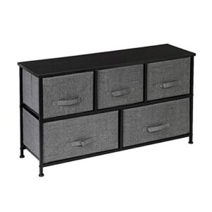royard oaktree dresser with 5 drawers wide storage tower with removable fabric bins chest of drawers with wood top and steel frame organizer unit for closets bedroom living room hallway entryway