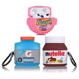 (3Pack) Case for Airpods 3rd Generation, BGAANM Silicone Airpods 3 Case Protective Cover with Cute Funny Skin Design, with Keychain (Nutella+Bubba+G)